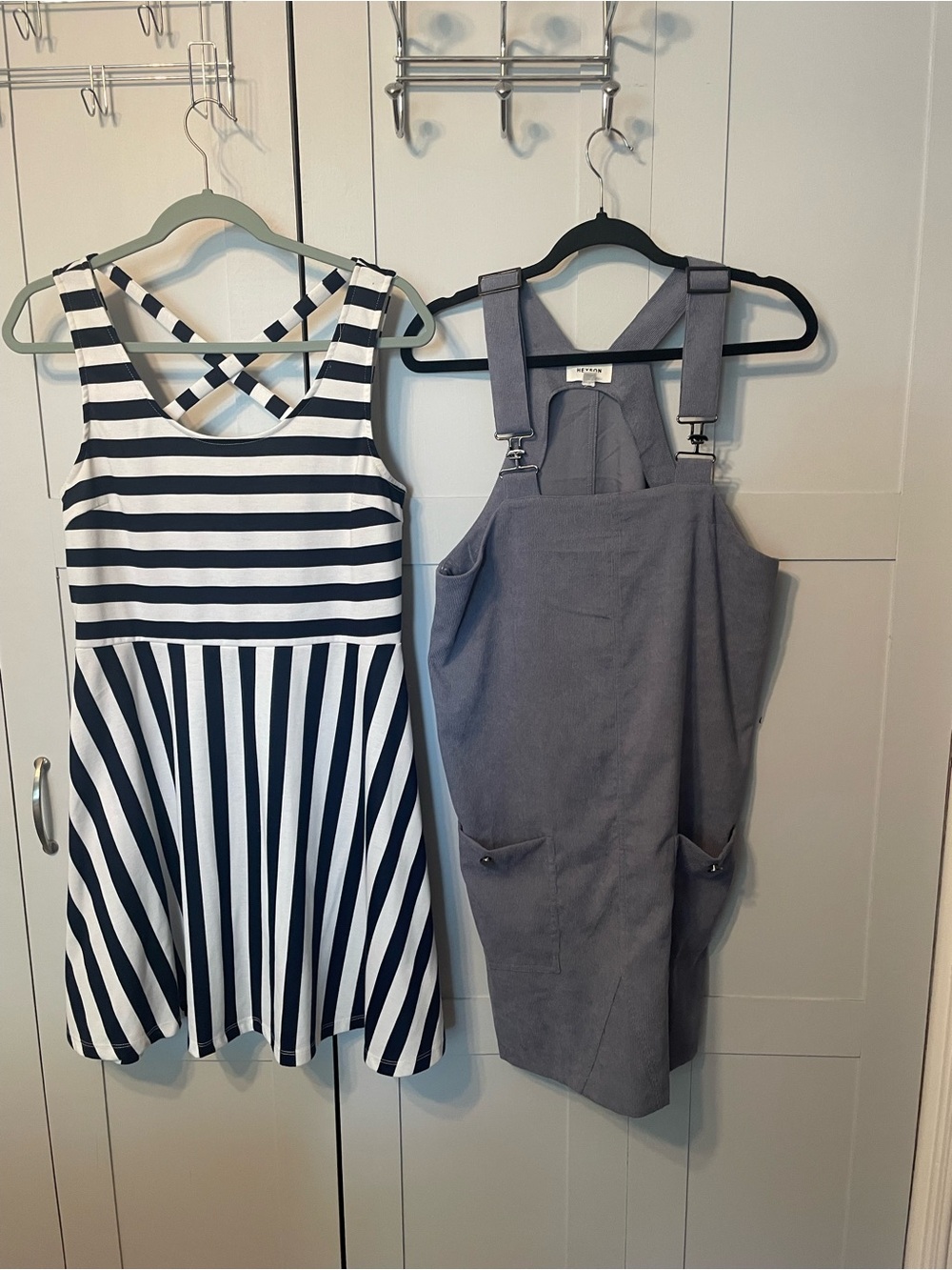 Bundle H&M Navy and White Striped Sleeveless Dress with Crossback & Hayson dress